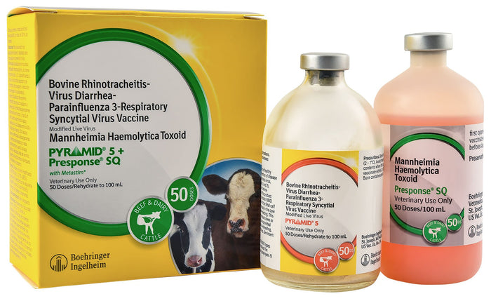 Pyramid 5 + Presponse SQ Cattle Vaccine - F7PV - 50 Dose Vial - 2