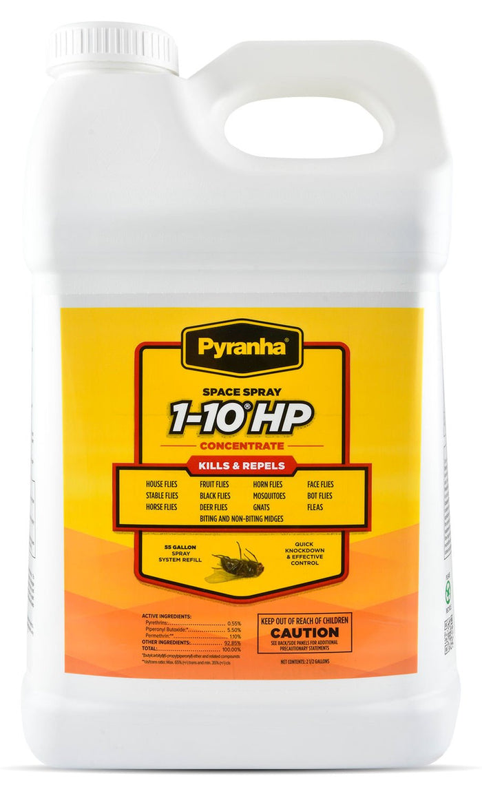 Pyranha Insect Control Space Fly Spray 1 - 10 HPS Concentrate for Barns, Stables, & Kennels - CXP1 - Refill - 55 gallons - 1