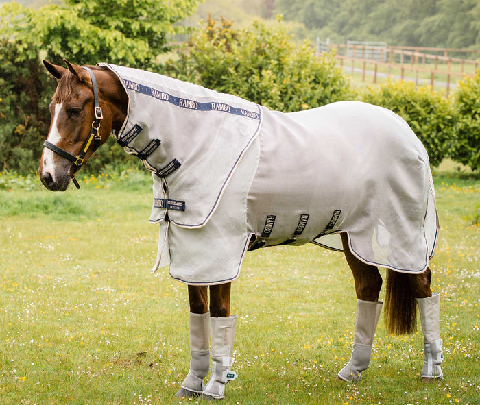 Rambo Protector Horse Fly Sheet - FO2RJ - Silver/Navy - 72 in - 1