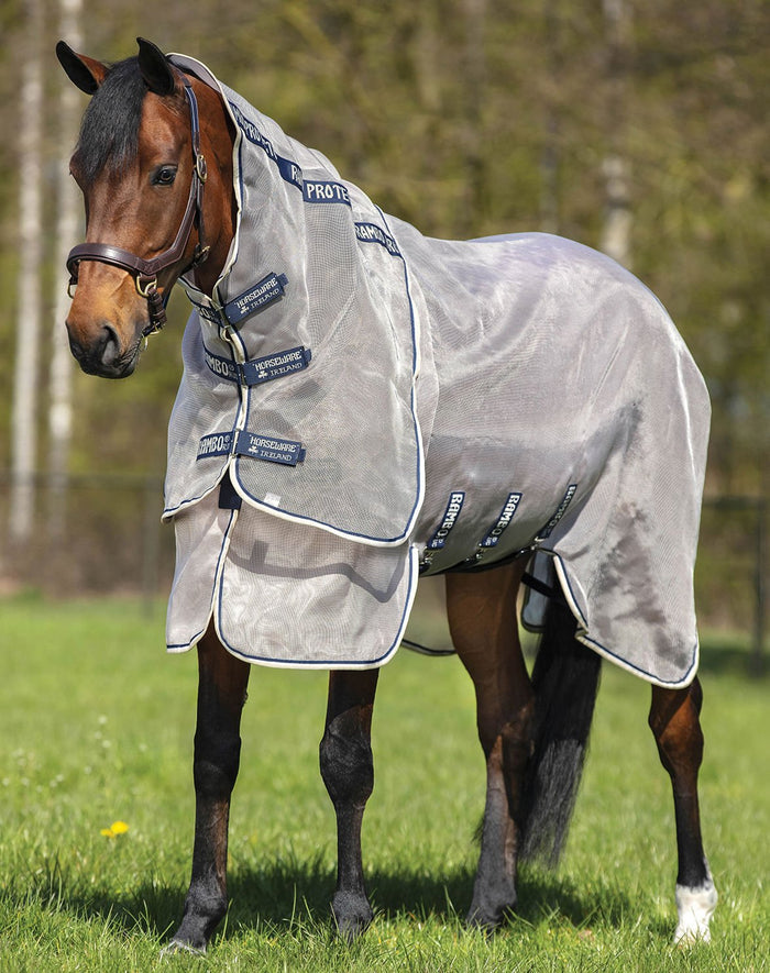 Rambo Protector Horse Fly Sheet - FO2RJ - Silver/Navy - 72 in - 3
