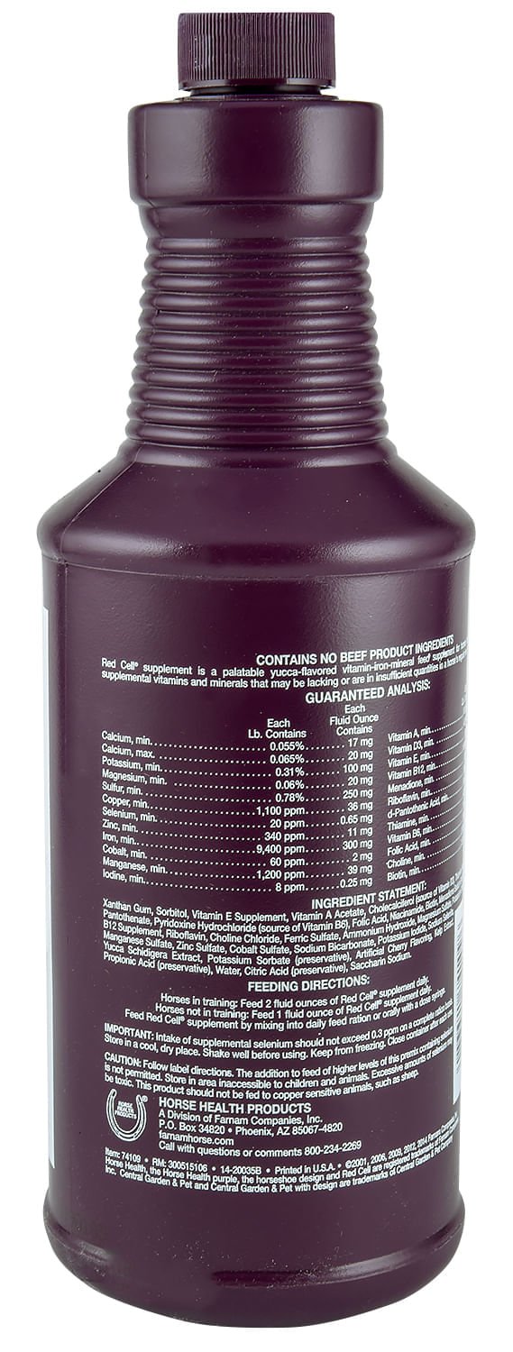 Red Cell Horse Supplement for Energy & Stamina - H3R1 - 1 quart - 2