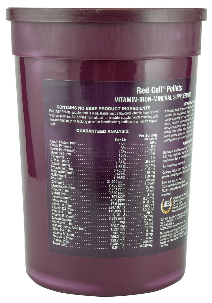 Red Cell Pellets for Horses, 4 lb - H3R5 - 3