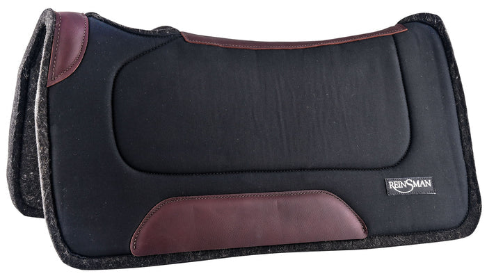 Reinsman Rancher Contour Saddle Pad, 32" x 32" - RDZG - Black - 1