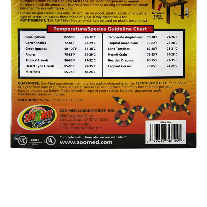 Reptitherm Under Tank Heater, 10 - 20 Gallon, 6" x 8" - 002ZOO-30005 - Black - 6x8" - 3