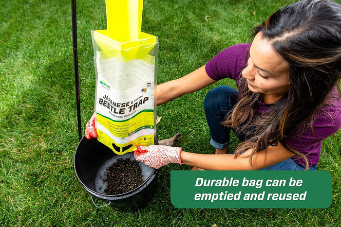 RESCUE! Japanese & Oriental Beetle Trap & Refills – Reusable, Non - Toxic Garden Pest Control - SE1E - Beetle Trap - 1 ct - 8