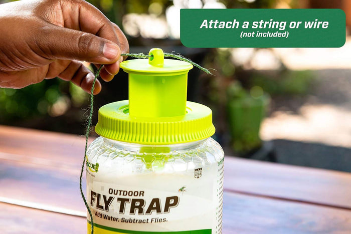 RESCUE! Outdoor Fly Trap & Refills – Reusable, Non - Toxic Fly Catcher for Outdoor Pest Control - SEYB - Outdoor Fly Trap - 1 ct - 8