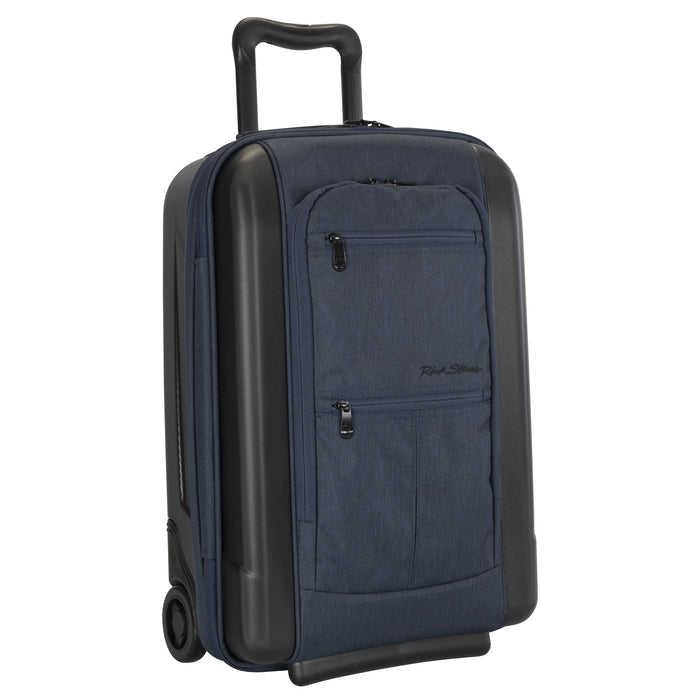 heather navy riga carry on front