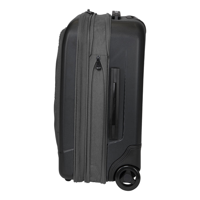 heather gray riga carry on side expanded