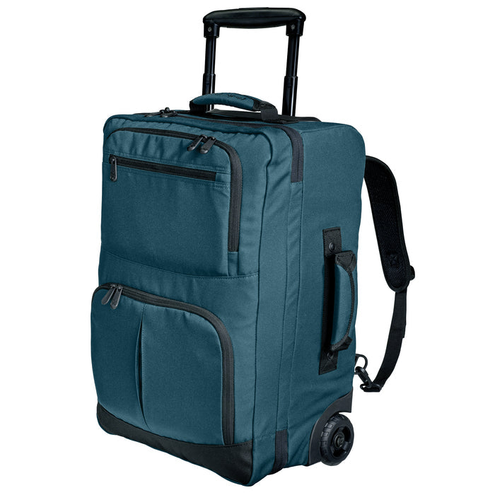 blue spruce rolling backpack front