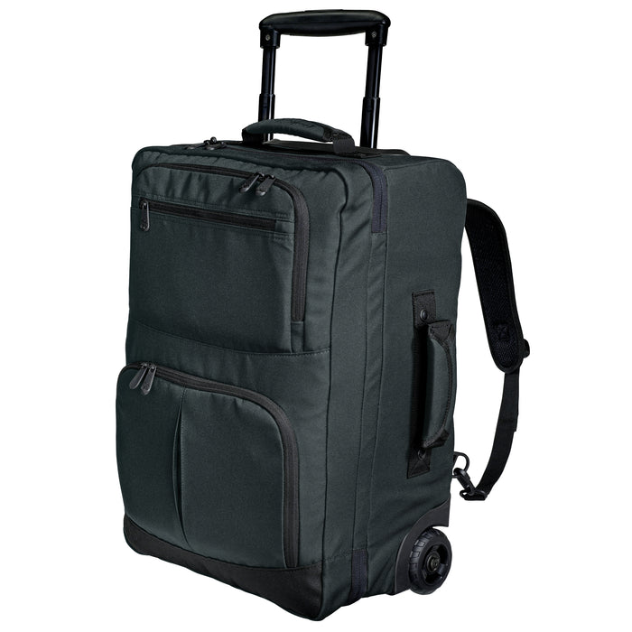black rolling backpack front