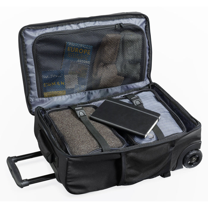 black rolling backpack interior