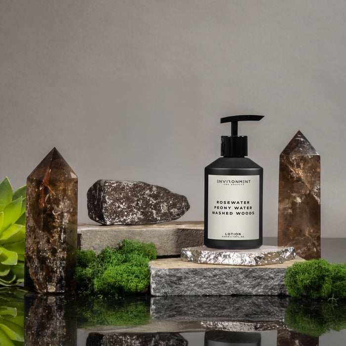 Rosewater | Peony Water | Washed Woods Lotion (Inspired by Issey Miyake L'Eau d'Issey®) Stone Candles
