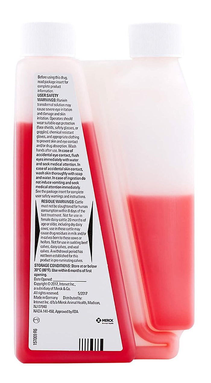 Rx Banamine Transdermal (flunixin transdermal solution) Pour - on for Cattle - 012MER-138977 - 250ml - 6