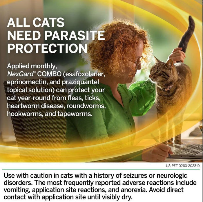 Nexgard Combo Topical for Cats - 012BI-160009 - 3pk - 1.8 - 5.5lbs - 8