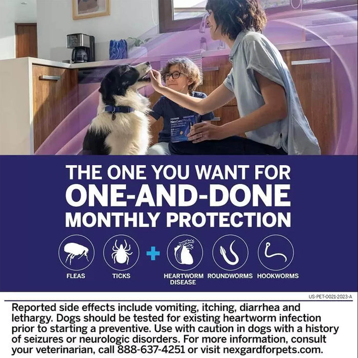 Rx NexGard Plus Chewable Flea & Tick Tablets for Dogs - 012MER-168352 - 3ct - 66.1 - 132 lbs - 5