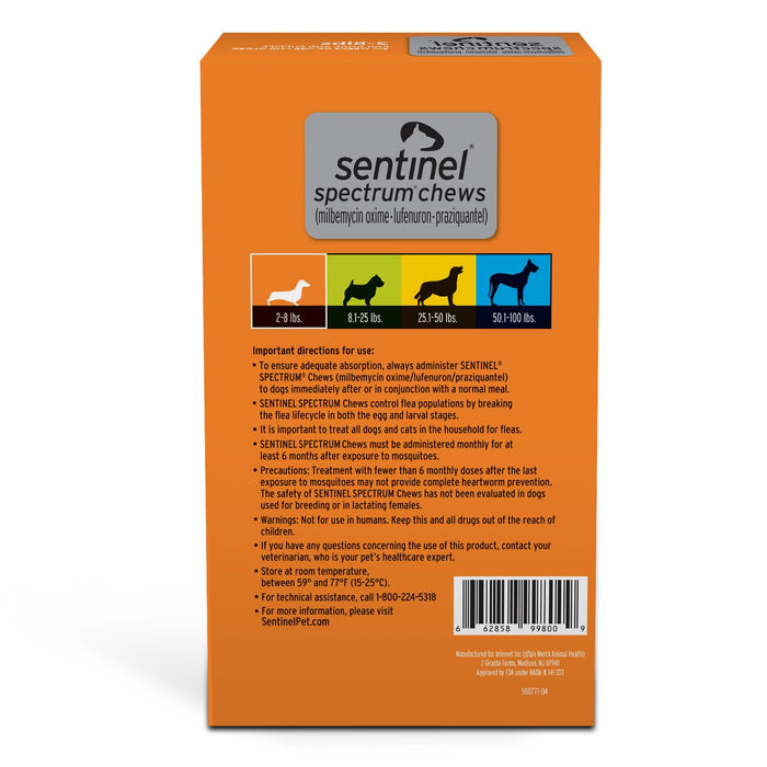 Sentinel Spectrum Chews for Dogs, 6 Chews - 012NOV-751 - 2 - 8 lbs - 2