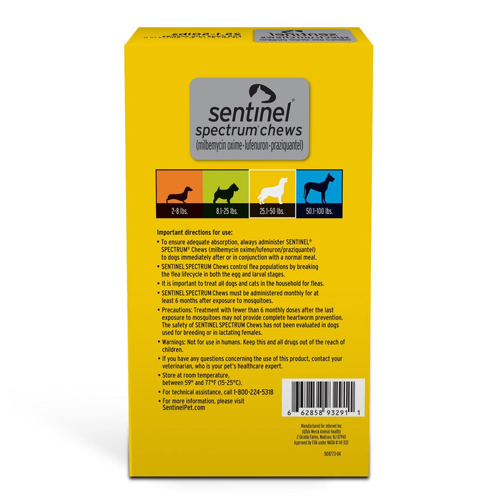 Sentinel Spectrum Chews for Dogs, 6 Chews - 012NOV-751 - 2 - 8 lbs - 8