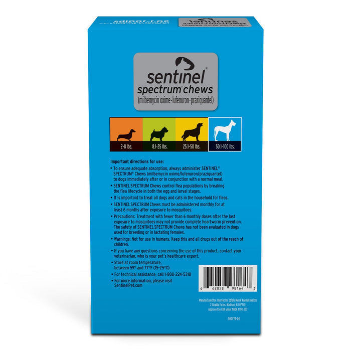Sentinel Spectrum Chews for Dogs, 6 Chews - 012NOV-751 - 2 - 8 lbs - 11