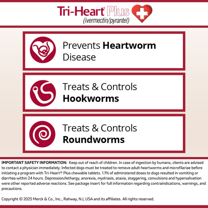 Rx Tri - Heart Plus Chewable Tablets for Dogs, 6 count - 012SCH13-272 - 51 - 100 lbs - 4