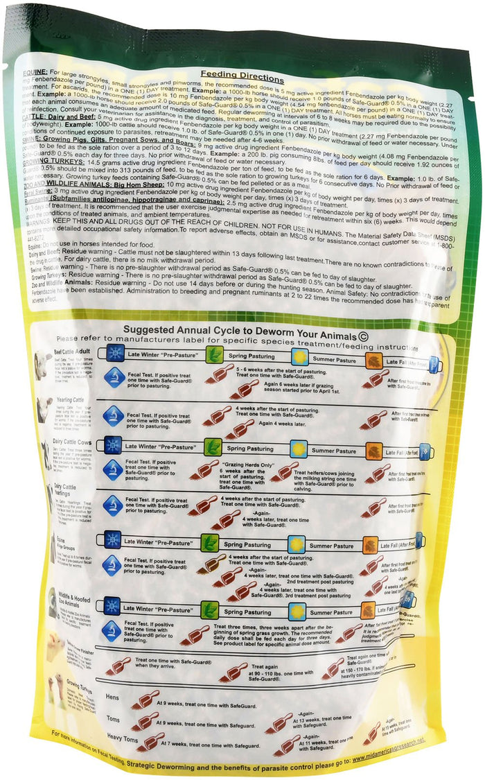 Safe - Guard Multi - Species Medicated Dewormer Pellets - MSYAA - 1 lb - Bag - 2