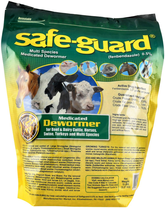 Safe - Guard Multi - Species Medicated Dewormer Pellets - MSYAB - 5 lbs - Bag - 3