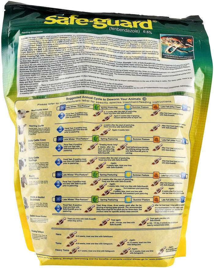 Safe - Guard Multi - Species Medicated Dewormer Pellets - MSYAB - 5 lbs - Bag - 4