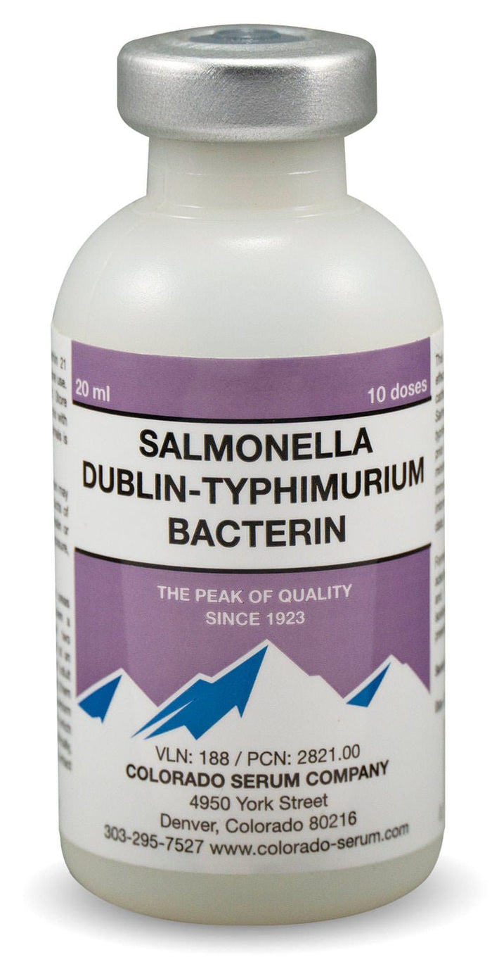 Salmonella Dublin - Typhimurium Bacterin Cattle Vaccine - C8S2 - 50 Dose Vial - 1