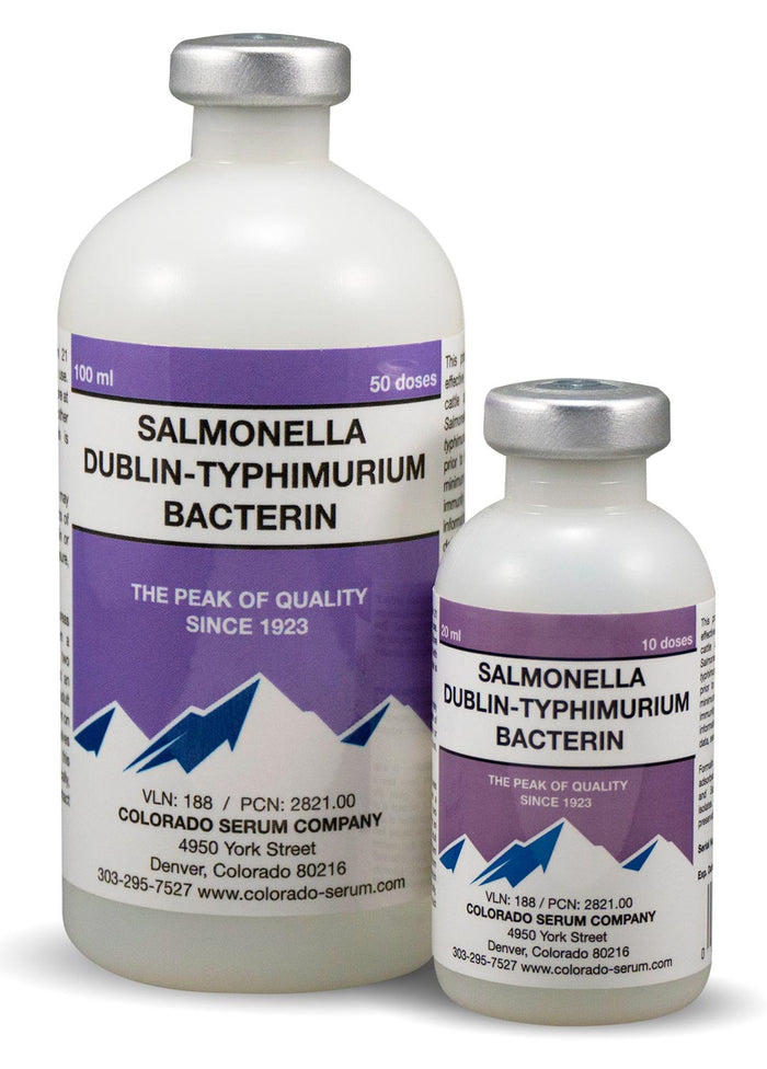 Salmonella Dublin - Typhimurium Bacterin Cattle Vaccine - C8S2 - 50 Dose Vial - 2