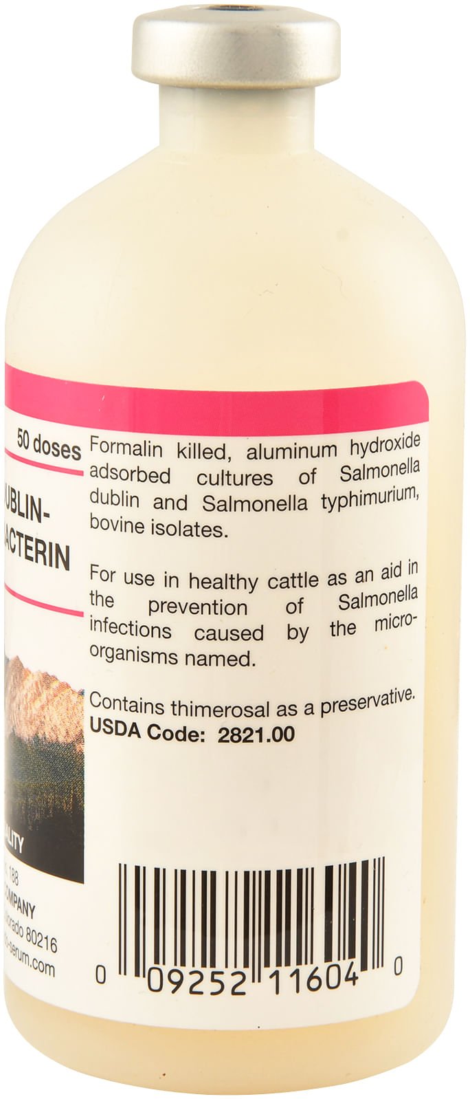 Salmonella Dublin - Typhimurium Bacterin Cattle Vaccine - C8S2 - 50 Dose Vial - 3