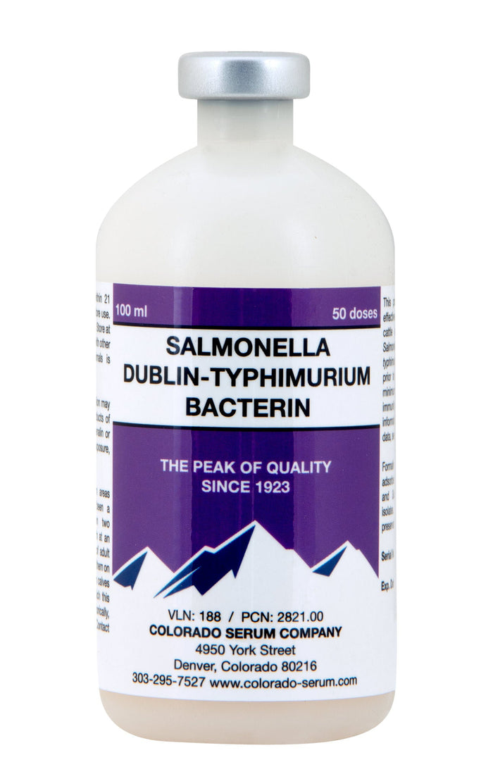 Salmonella Dublin - Typhimurium Bacterin Cattle Vaccine - C8S2 - 50 Dose Vial - 6