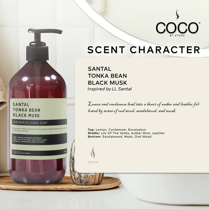 Santal | Tonka Bean | Black Musk Hand Soap Stone Candles