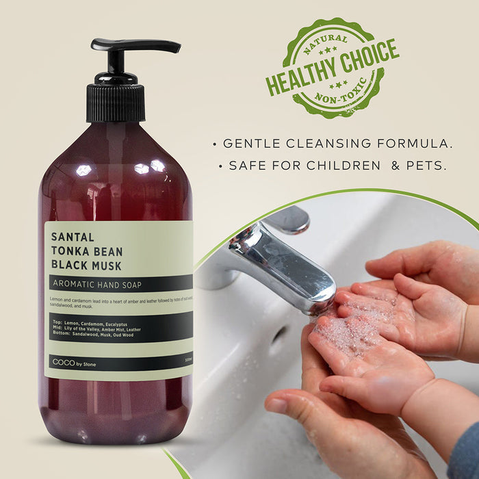 Santal | Tonka Bean | Black Musk Hand Soap Stone Candles