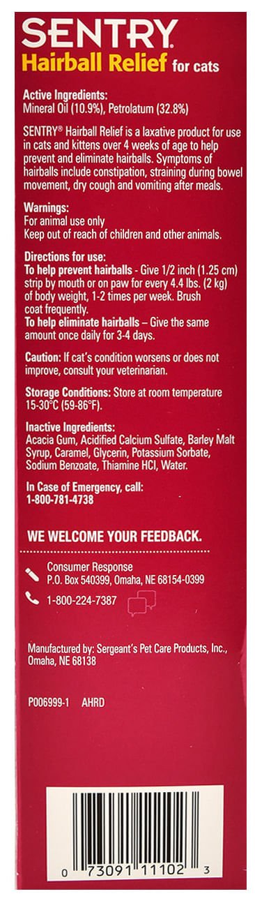 Sentry Petromalt Hairball Relief for Cats - O8AY - 2