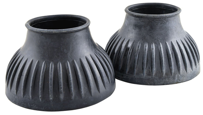 Shires Slide - On Ribbed Horse Bell Boots - SEP1R - Black - Small - 2