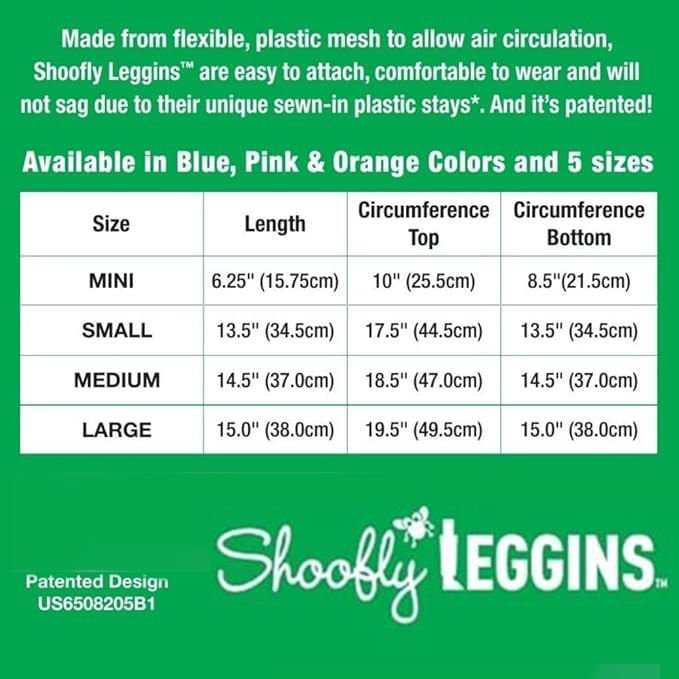 Shoofly Leggins Fine Mesh Fly Boots for Horses, 4 Pack - STBK - Orange - Medium - 7