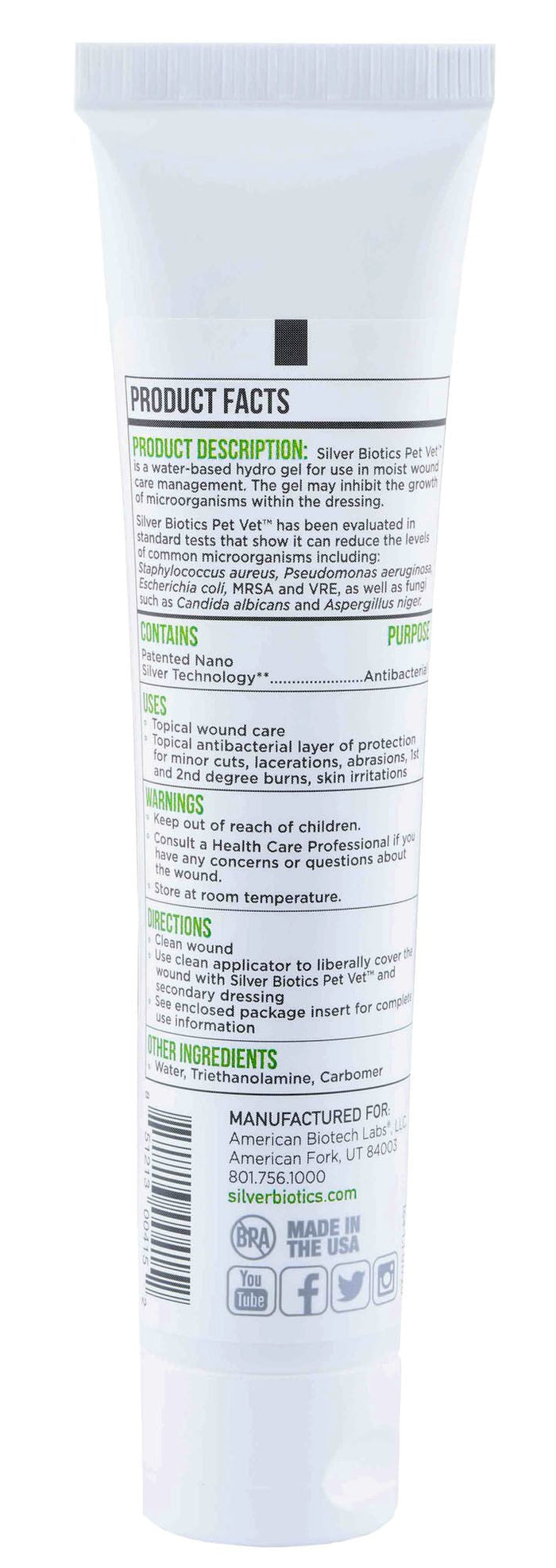 Silver Biotics Pet Vet Antibacterial First Aid Gel - ABIAA - 1.5 oz - 4