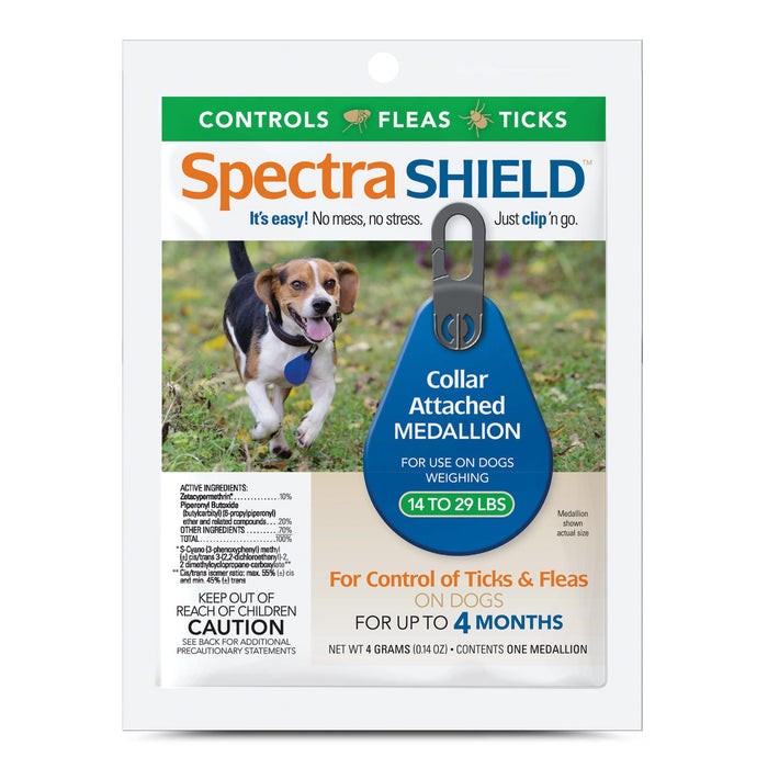 Spectra Shield Flea & Tick Collar Medallion for Dogs - AGAA - 14 - 29 lbs - 2