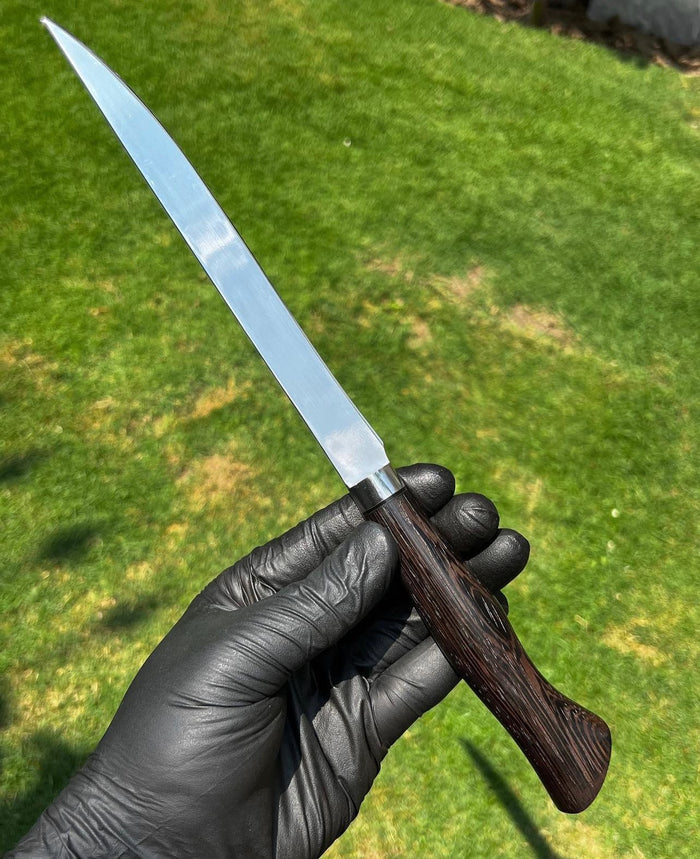 Stainless 440C Steel Fillet-Boning Knife with Stained Wenge wood handle by cskforged cskforged