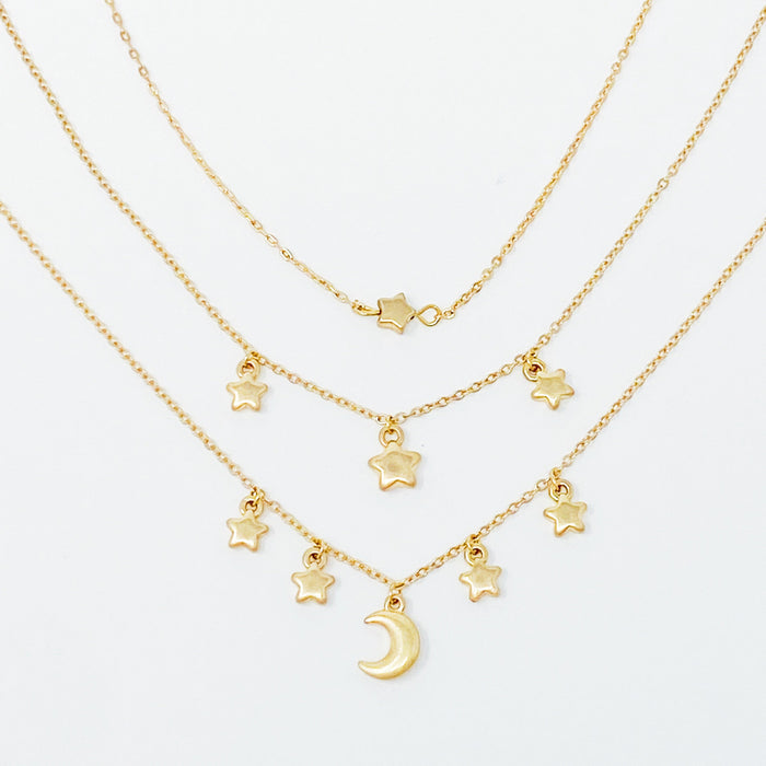 Starred Up Chain Anklet, Set of 3 Ellisonyoung.com