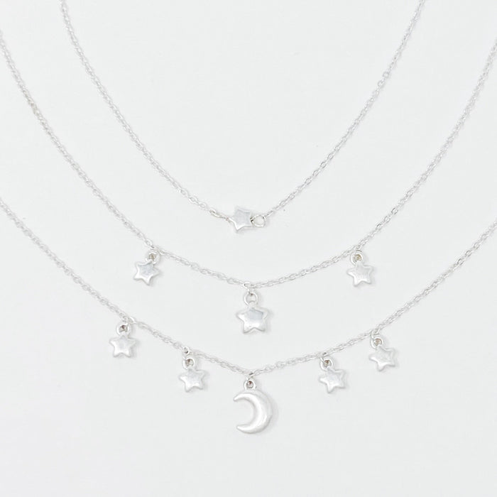 Starred Up Chain Anklet, Set of 3 Ellisonyoung.com