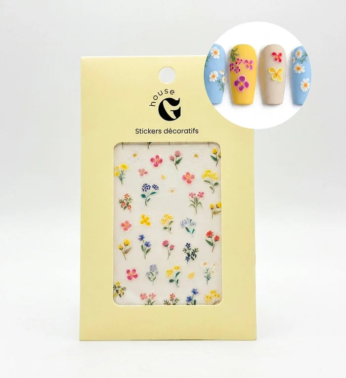 Stickers décoratifs fleurs colorées