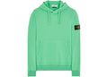 Stone Island 64120 Brushed Cotton Fleece Hooded Sweater Light Green