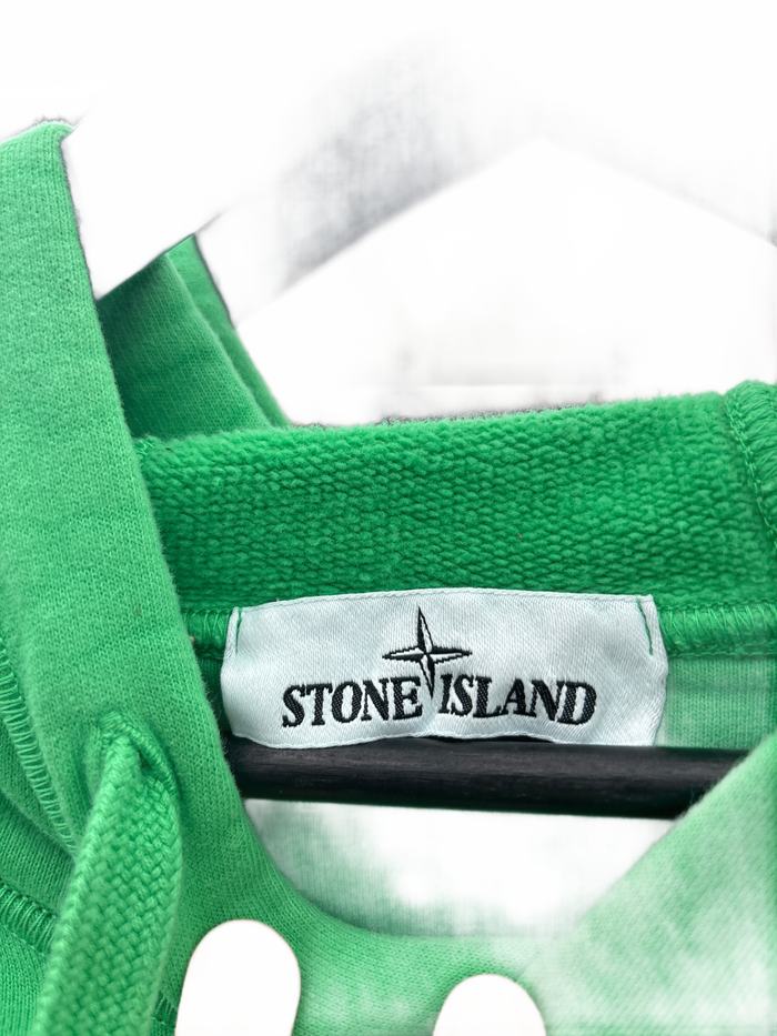 Stone Island 64120 Brushed Cotton Fleece Hooded Sweater Light Green