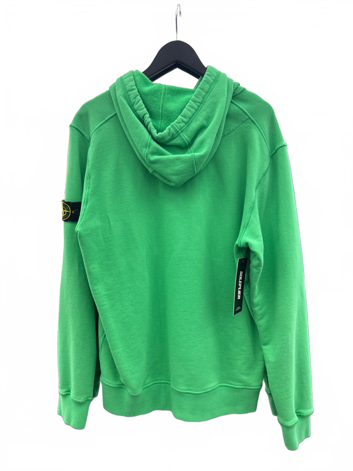Stone Island 64120 Brushed Cotton Fleece Hooded Sweater Light Green