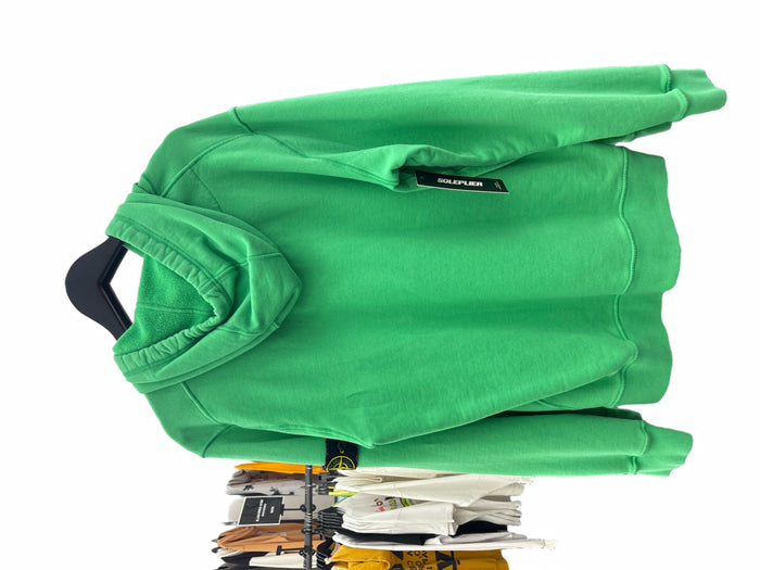 Stone Island 64120 Brushed Cotton Fleece Hooded Sweater Light Green