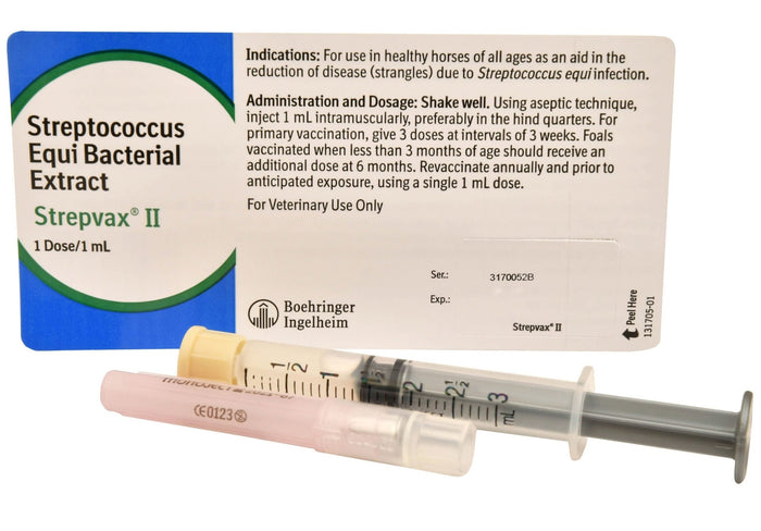 Strepvax II (with syringe/needle) Vaccine for Horses - A9A1 - 1 Dose - 1