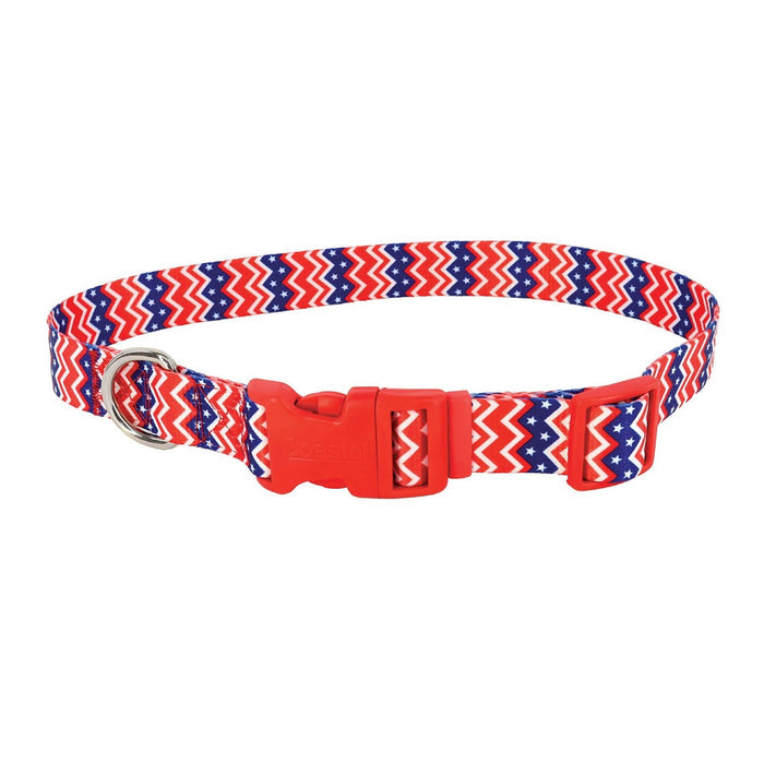 Styles Adjustable Dog Collar - C21D3 - Chevrons & Stars - X - Small - 3/8" x 8" - 12" - 1