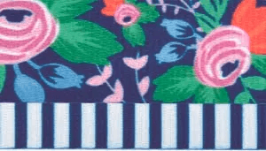 Sublime Adjustable Nylon Dog Collar - C21HD - Flower Teal Stripe - Large - 1 1/2" x 18" - 26" - 6