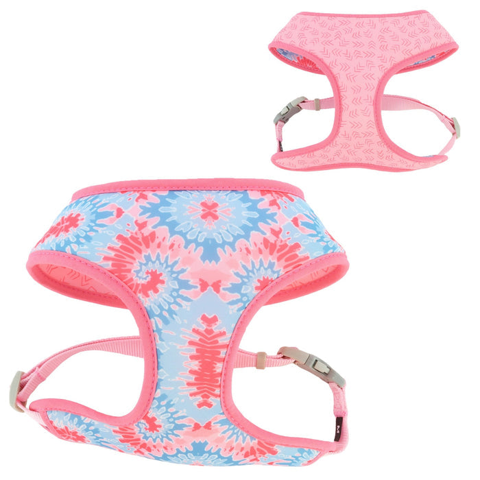 Sublime Reversible Dog Harness - C21HR - Pink Tie Dye with Pink Arrows - XXS - 5/8" x 14" - 16" - 1