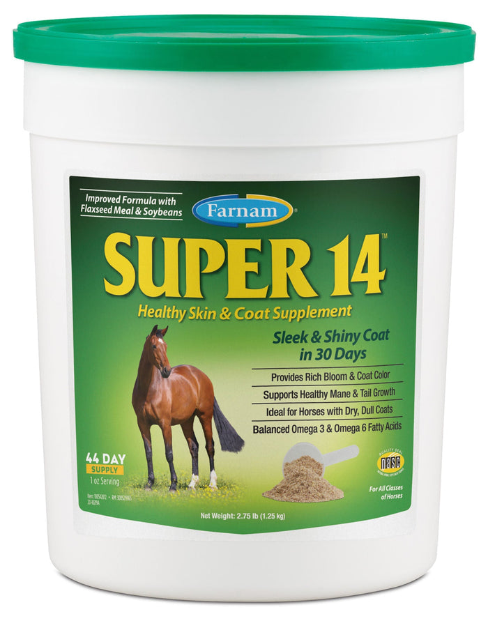 Super 14 Healthy Skin & Coat Horse Supplement - FAS2 - 2.75 lbs - 44 Day Supply - 2